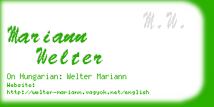 mariann welter business card